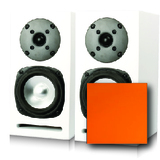MICRO-ORHGL Pair of SB Acoustics Speaker Cabinet Orange High Gloss