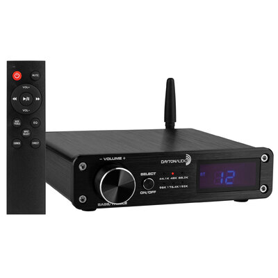 Dayton Audio DTA-PRO 100W Class D Bluetooth Amplifier with USB DAC IR Remote and Sub Output