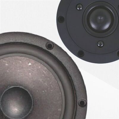 SB Acoustics ARA Speaker Kit ARA3000 - GLOSS WHITE [Black Ring  Tweeter & Crossover with Black Woofer]