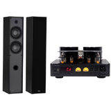 160BT-T65BK - 160W WIRELESS BT AMPLIFIER & 2 WAY TOWER SPEAKER BUNDLE