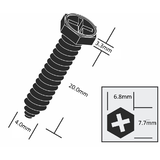 7mm Phillips Head & Hex Black Self-Tapping Screws