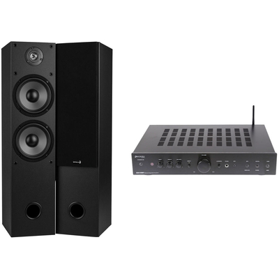 140BT-T652 - 140W WIRELESS BT AMPLIFIER & 2 WAY TOWER SPEAKER BUNDLE