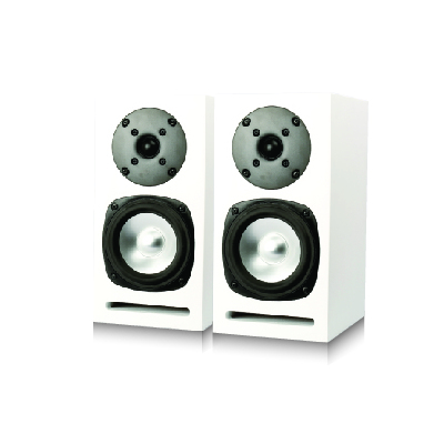 MICRO-WHSAT Pair of SB Acoustics Speaker Cabinet White Satin