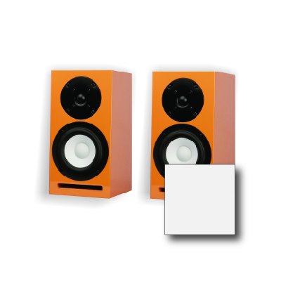 MICROC-WHSAT Pair of SB Acoustics Speaker Cabinet White Satin